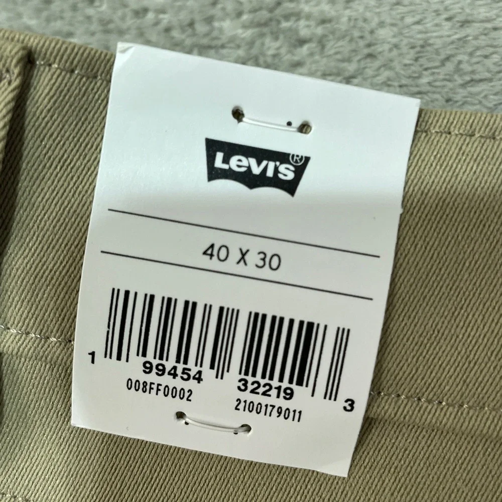 NWT Levis 514 Straight Tech Pants Men's 40x30 Khaki Tan Polyester Stretch